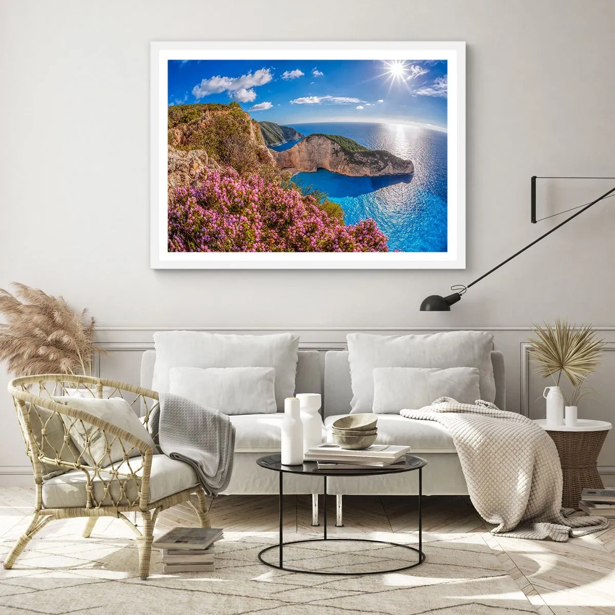 Affiche dans un cadre blanc - Poster - Mes super vacances grecques - 91x61 cm