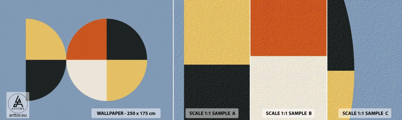 Échantillon De Papier Peint Standard Eco - Regarde et compte - Abstraction, Graphique, Art moderne - 100x30 cm