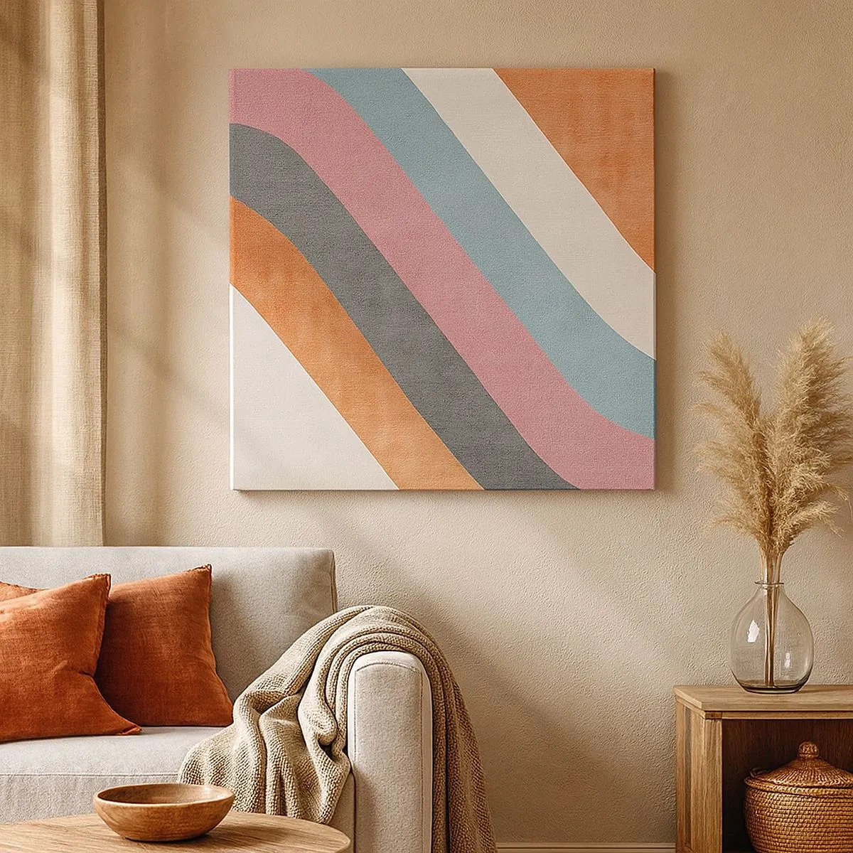 Impression sur toile - Image sur toile - Composition diagonale – mouvement - 30x30 cm