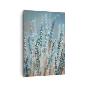 Impression sur toile - Image sur toile - Lavande dans les champs dans des tons pastel subtils - 70x100cm - Tige odorante - Décoration murale moderne pour le salon et la chambre ARTTOR