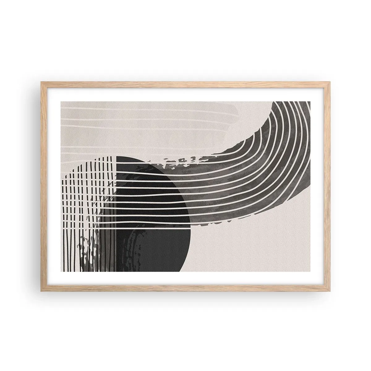 Affiche dans un chêne clair - Poster - Aller et retour - 70x50 cm