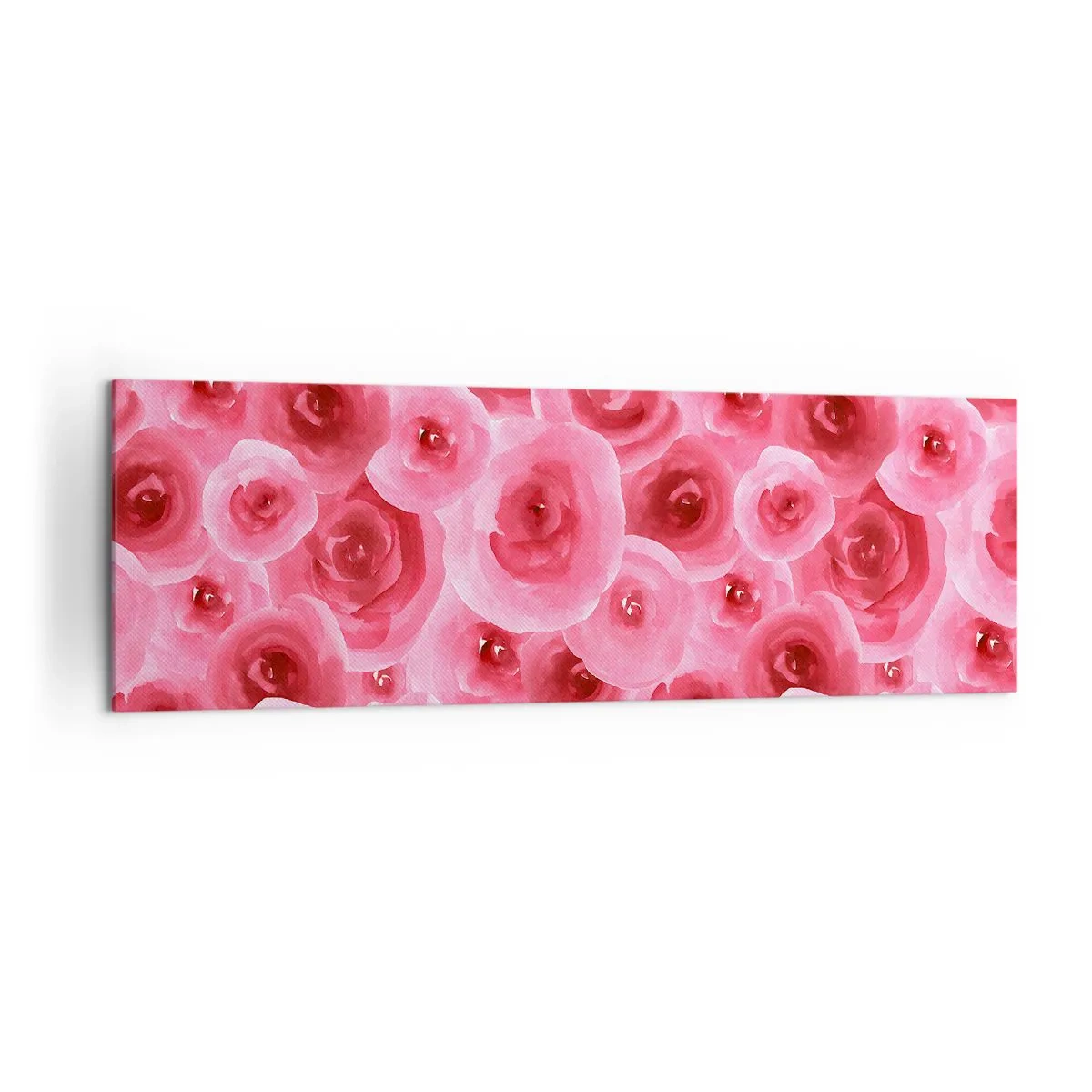 Impression sur toile - Image sur toile - Roses délicates dans des tons pastel de rose - 160x50cm - Roses en-haut et en-bas - Décoration murale moderne pour le salon et la chambre ARTTOR