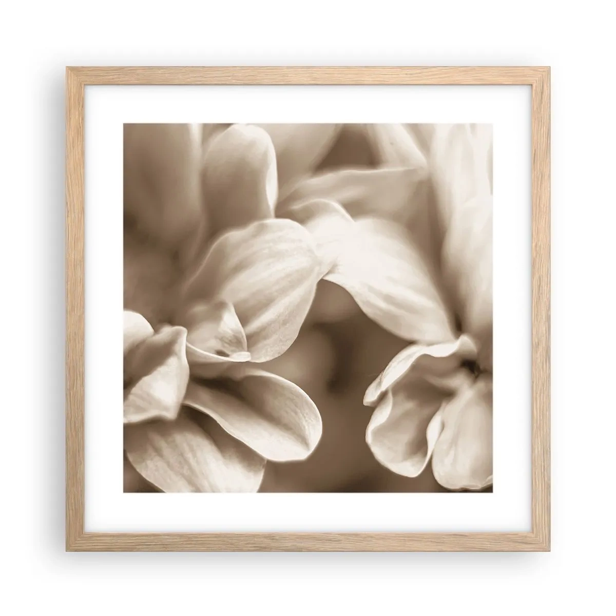 Affiche dans un chêne clair - Poster - Doux comme un sourire - 40x40 cm