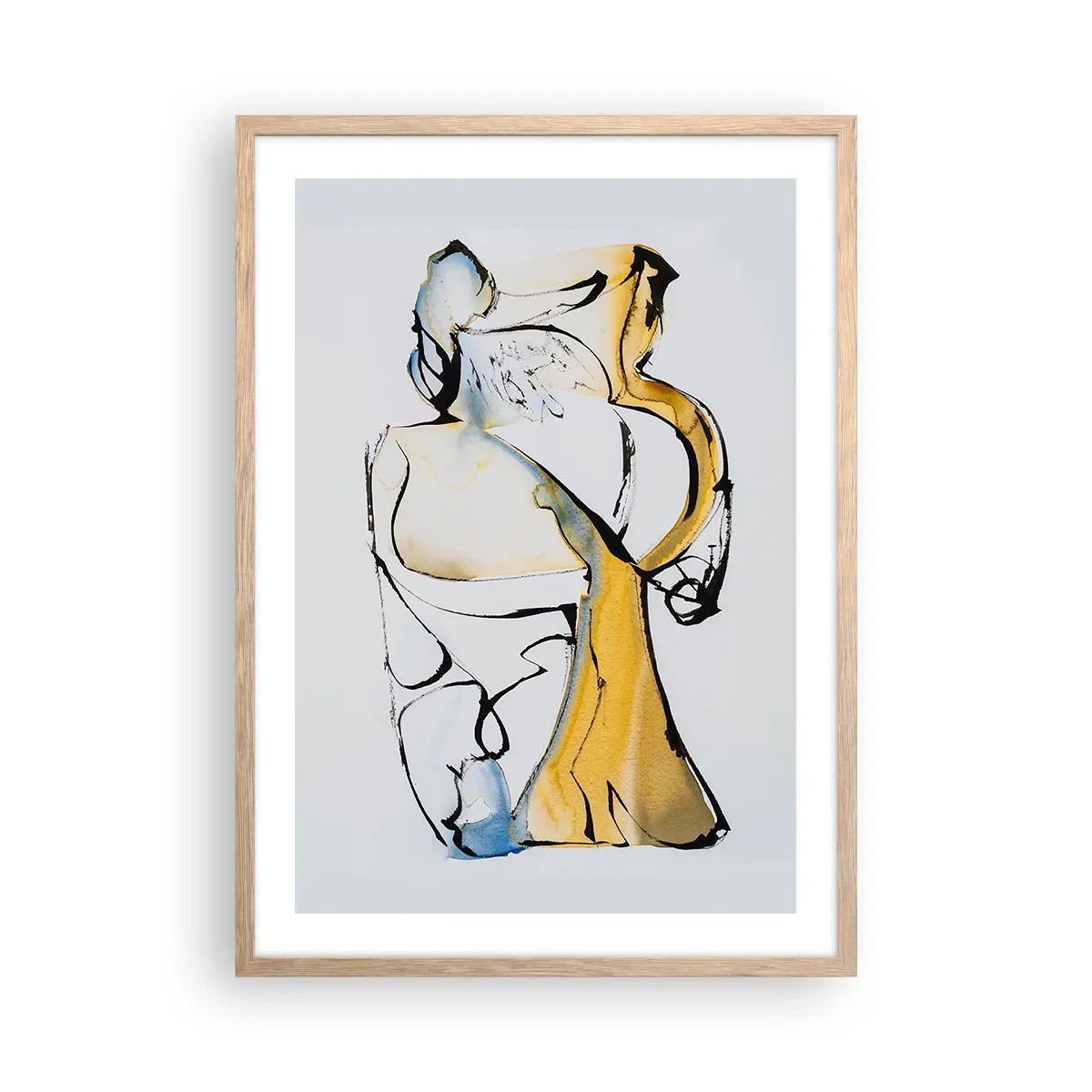 Affiche dans un chêne clair - Poster - Abstraction du verre - 50x70 cm