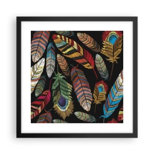 Affiche dans un cadre noir - Poster - Le carnaval des oiseaux - 40x40 cm