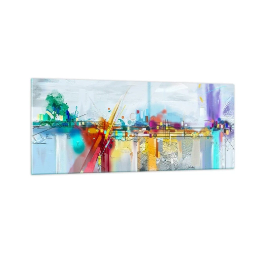 Impression sur verre - Image sur verre - Pont de joie sur le fleuve de la vie - 100x40 cm