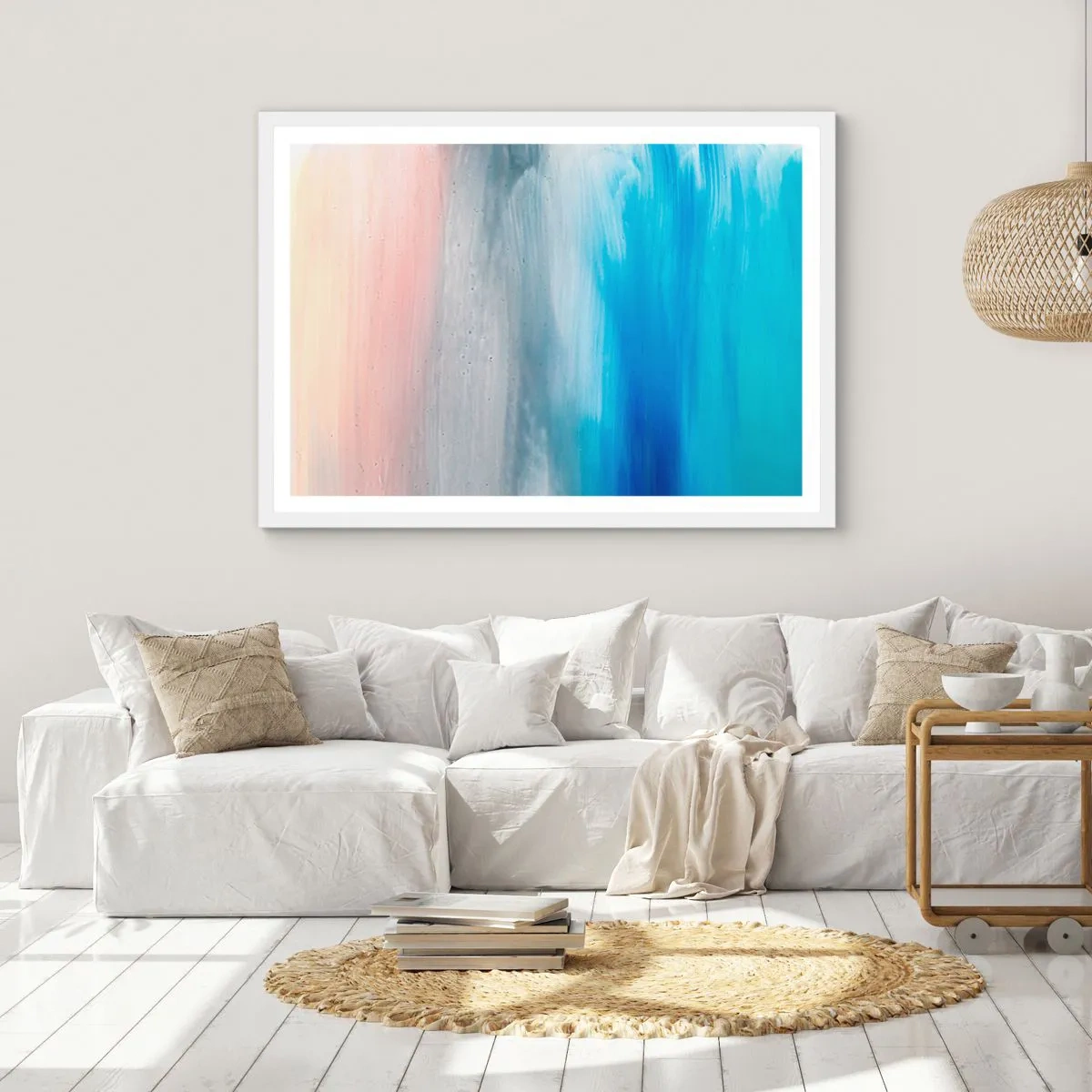 Affiche dans un cadre blanc - Poster - Éléments : air - 50x40 cm