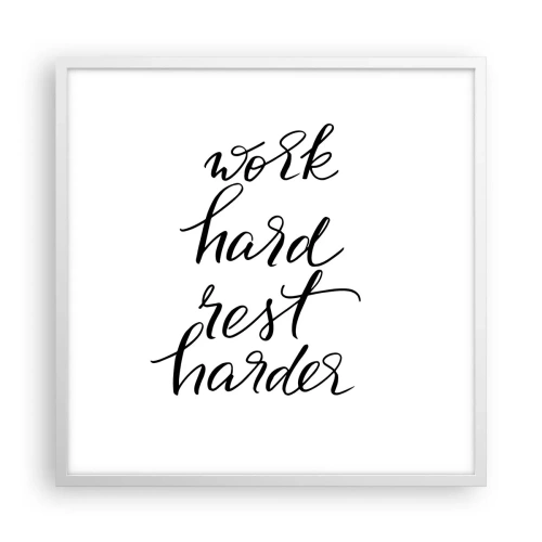 Affiche dans un cadre blanc - Poster - Équilibre de vie - 60x60 cm