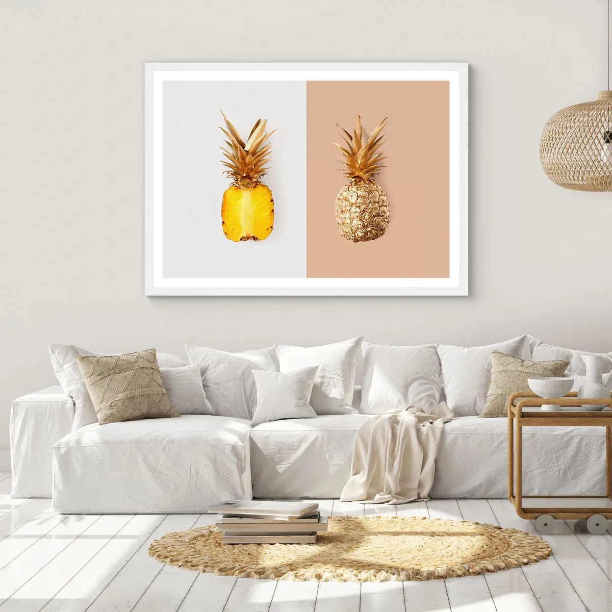 Affiche dans un cadre blanc - Poster - Ananas pour nous - 40x30 cm