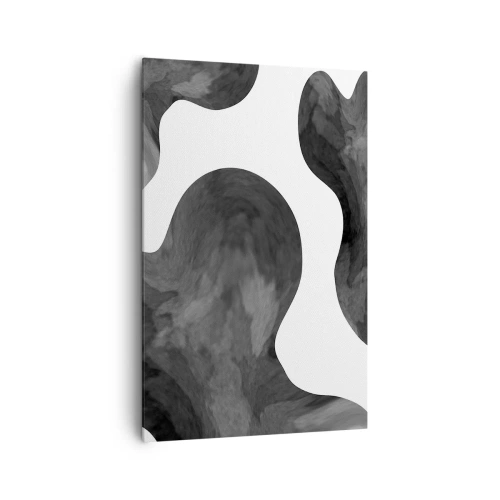 Impression sur toile - Image sur toile - Motif abstrait dans les tons de gris et de blanc - 80x120cm - La route du lait - Décoration murale moderne pour le salon et la chambre ARTTOR