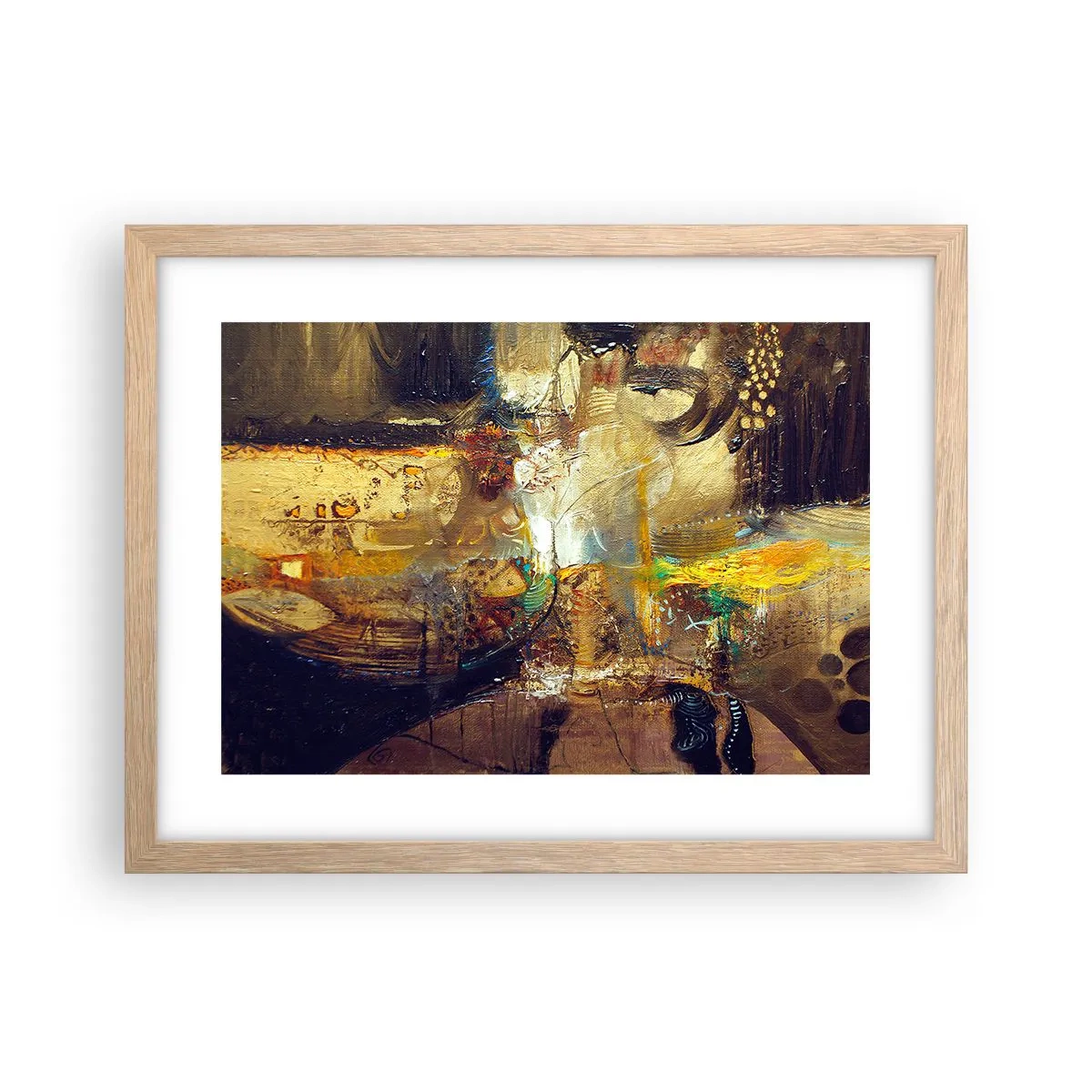 Affiche dans un chêne clair - Poster - Froid, tiède, chaud - 40x30 cm