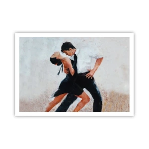 Affiche - Poster - Un couple dansant dans une photo élégante et sensuelle - 100x70cm - Tango de mes rêves et pensées - Décoration murale moderne pour le salon et la chambre ARTTOR