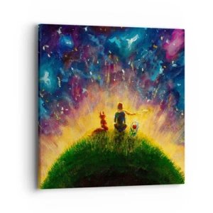 Impression sur toile - Image sur toile - Amour et amitié - le monde entier - 40x40 cm