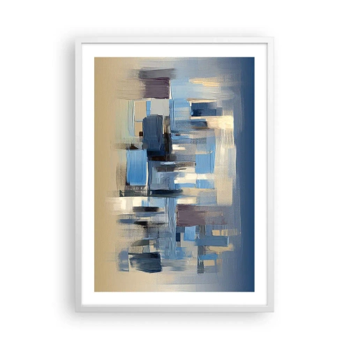 Affiche dans un cadre blanc - Poster - Construction bleue - 50x70 cm