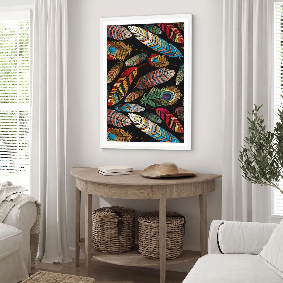 Affiche dans un cadre blanc - Poster - Le carnaval des oiseaux - 30x40 cm