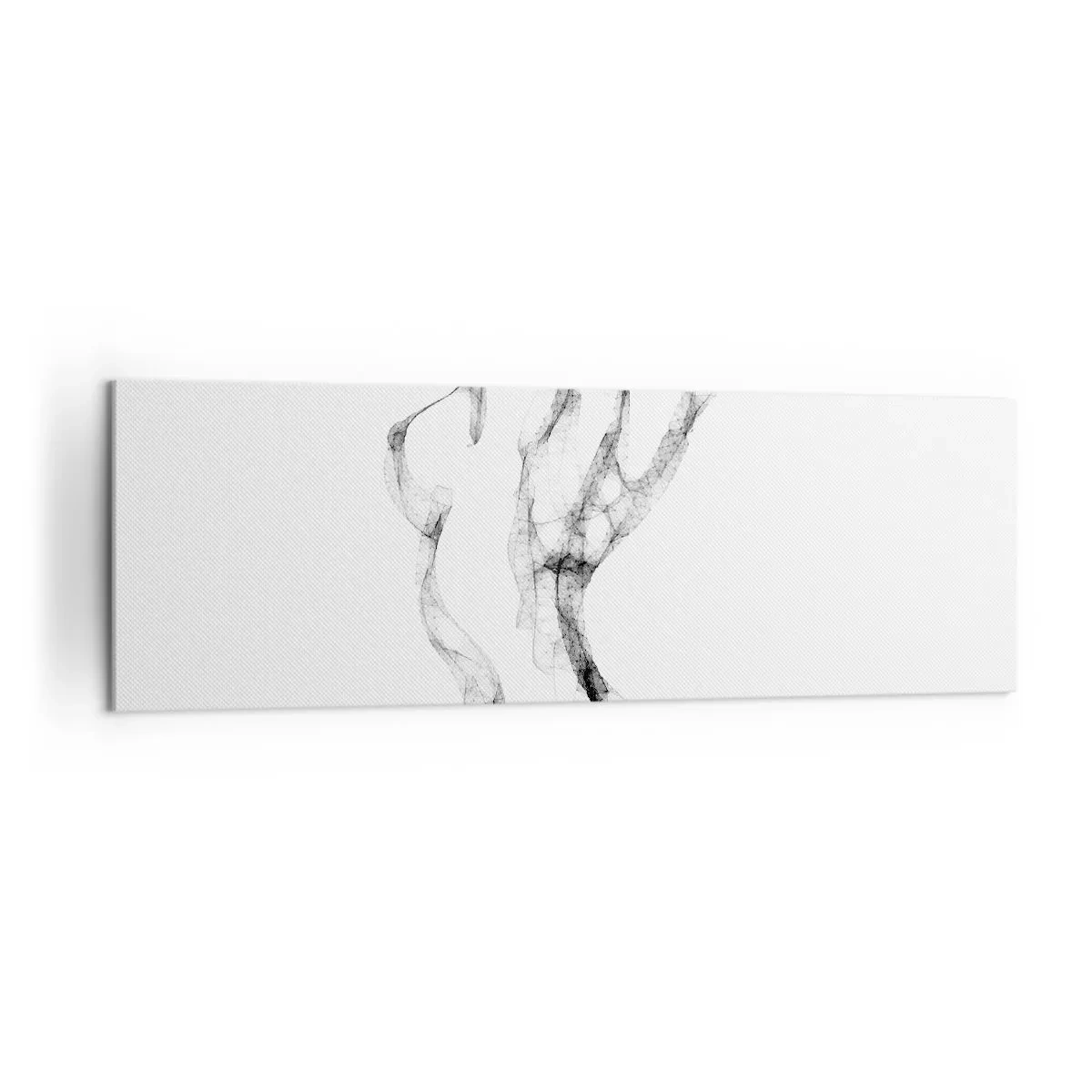 Impression sur toile - Image sur toile - Des lignes délicates et abstraites ressemblant à des traînées de fumée sur un fond clair - 160x50cm - Belle et forte - Décoration murale moderne pour le salon et la chambre ARTTOR