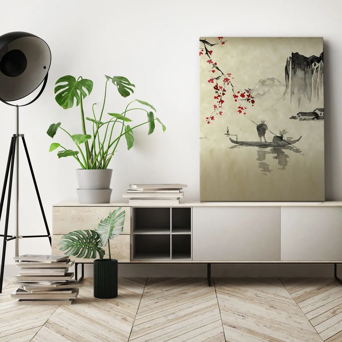 Impression sur toile - Image sur toile - Au pays des cerisiers en fleurs - 55x100 cm