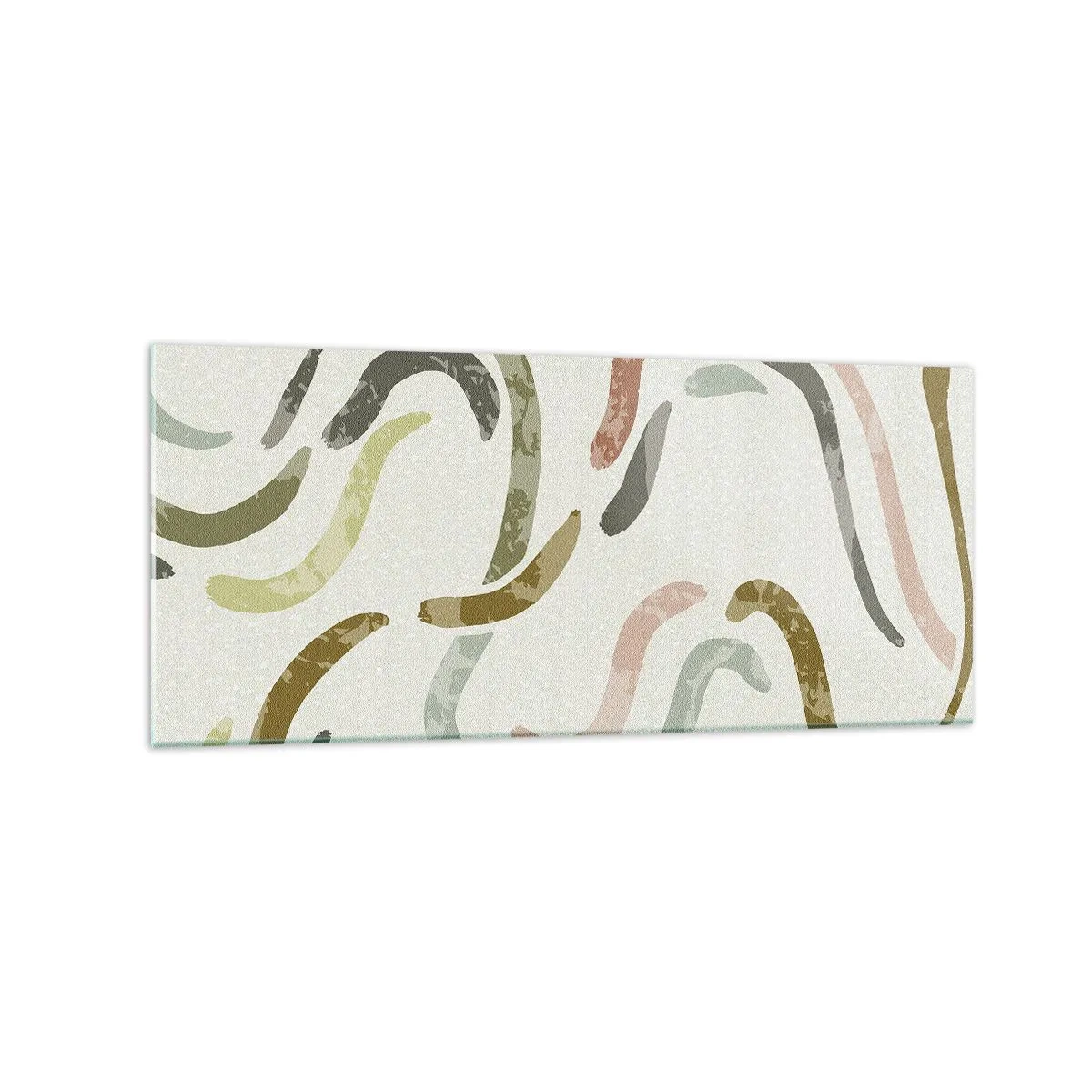 Impression sur verre - Image sur verre - Arcs abstraits aux couleurs pastel - 120x50cm - Une joyeuse danse de l'abstraction - Décoration murale moderne pour le salon et la chambre ARTTOR