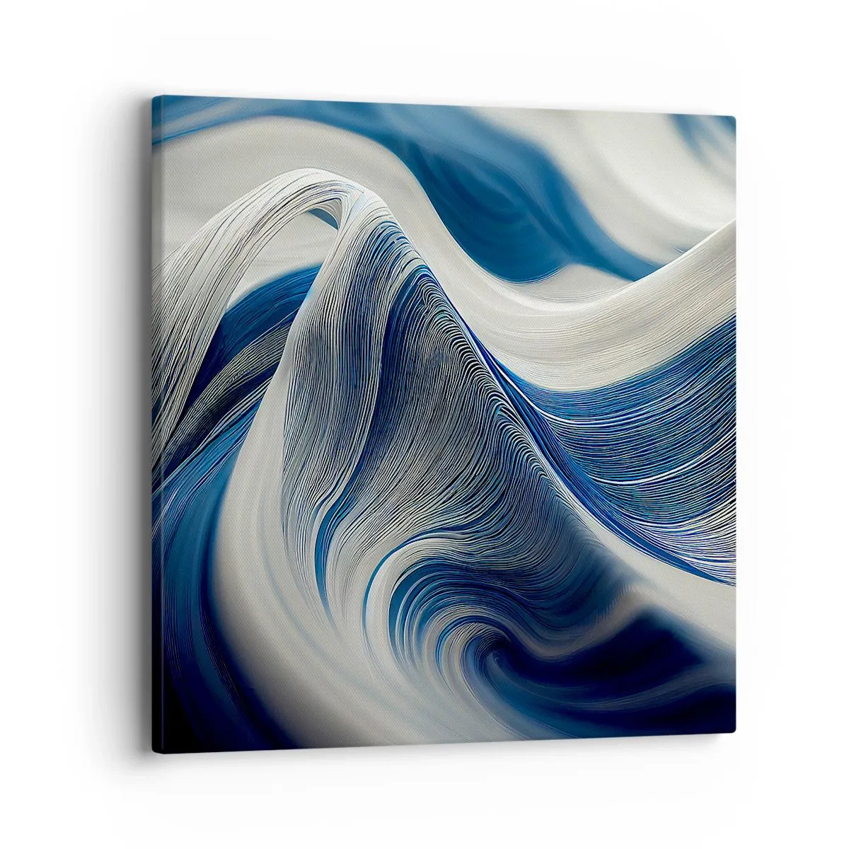 Impression sur toile - Image sur toile - La fluidité du bleu et du blanc - 40x40 cm