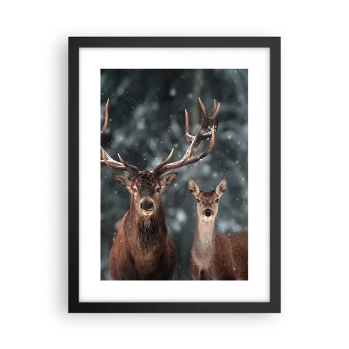 Affiche dans un cadre noir - Poster - Le roi de la forêt avec sa femme - 30x40 cm