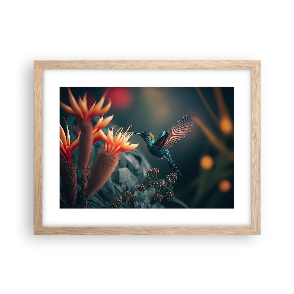 Affiche dans un chêne clair - Poster - une vie vraiment colorée - 40x30 cm