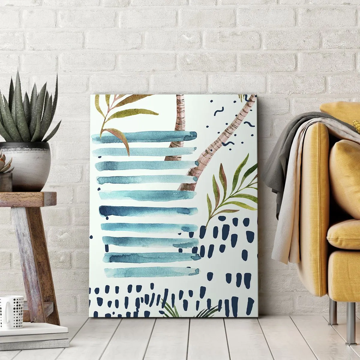 Impression sur toile - Image sur toile - Des vacances sous les palmiers - 65x120 cm