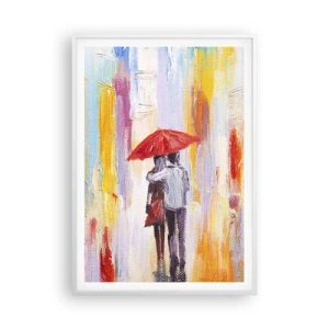 Affiche dans un cadre blanc - Poster - Qu'il pleuve encore - 70x100 cm