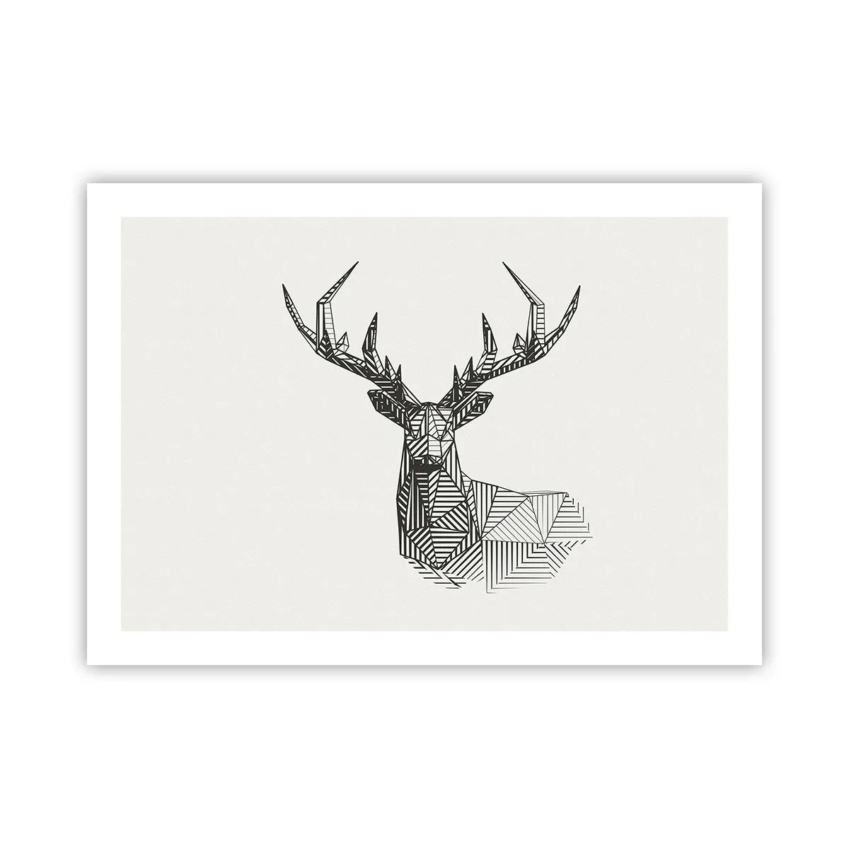 Affiche - Poster - Cerf dans un style cubique - 70x50 cm