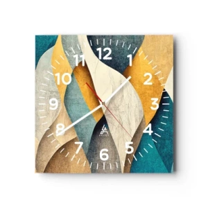 Horloge murale - Pendule murale - Rythme et vague - 30x30 cm