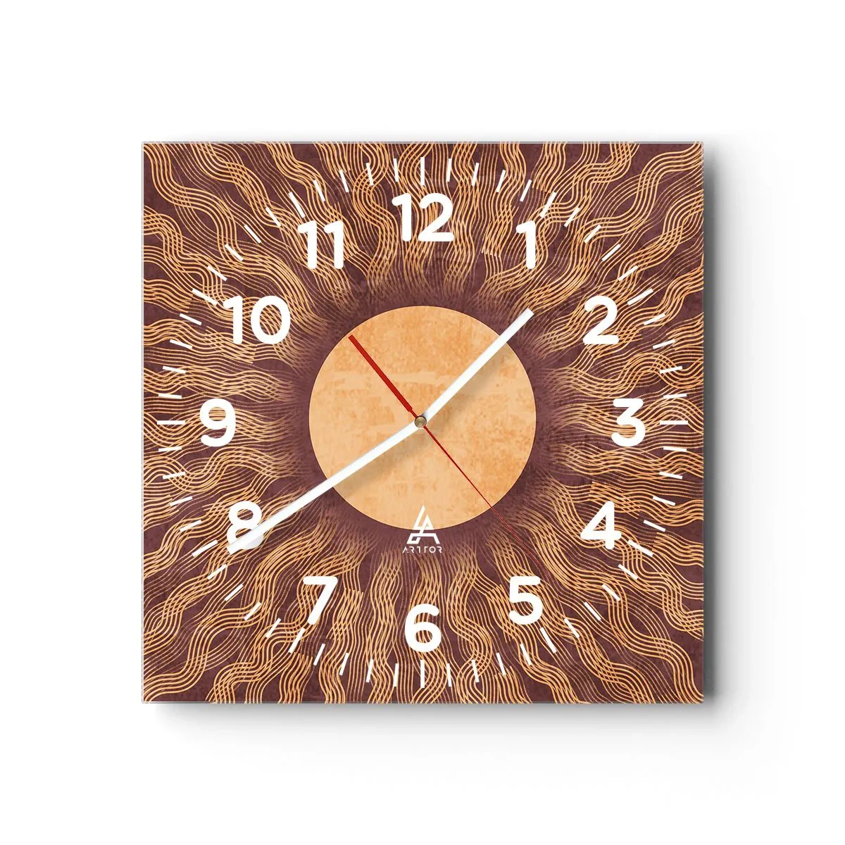Horloge murale - Pendule murale - Icône du soleil - 30x30 cm