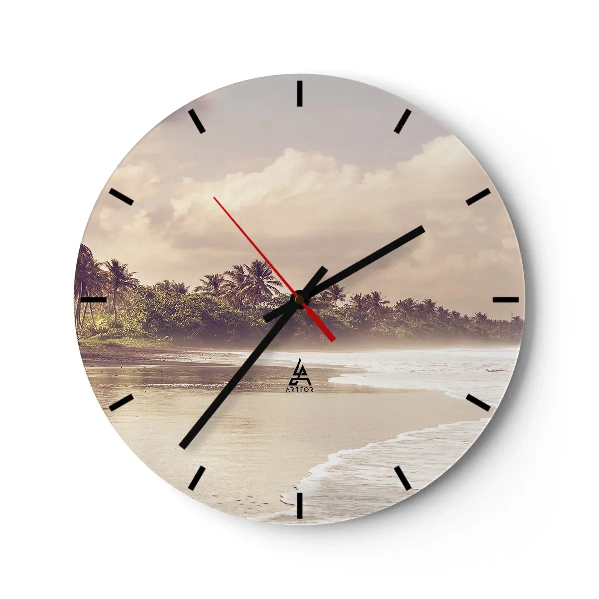 Horloge murale - Pendule murale - La caresse des vagues - 40x40 cm
