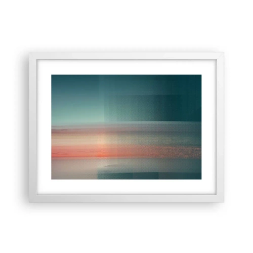 Affiche dans un cadre blanc - Poster - Résumé : vagues de lumière - 40x30 cm
