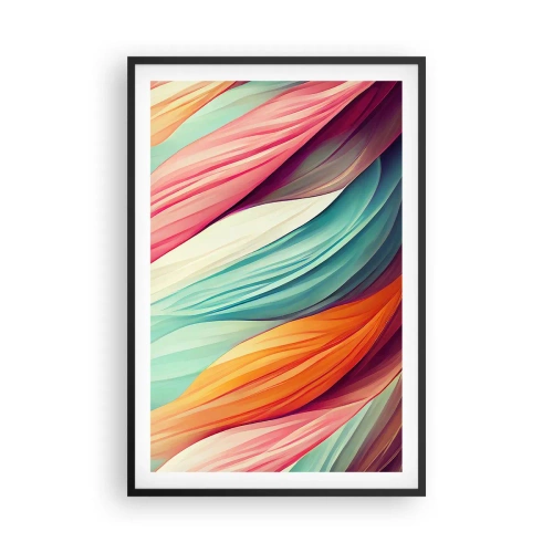 Affiche dans un cadre noir - Poster - Tissage arc-en-ciel - 61x91 cm