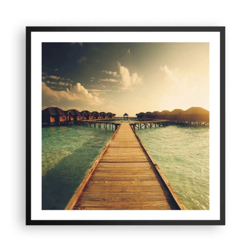 Affiche dans un cadre noir - Poster - Invitation chaleureuse - 60x60 cm