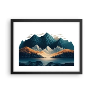 Affiche dans un cadre noir - Poster - Paysage de montagne parfait - 40x30 cm