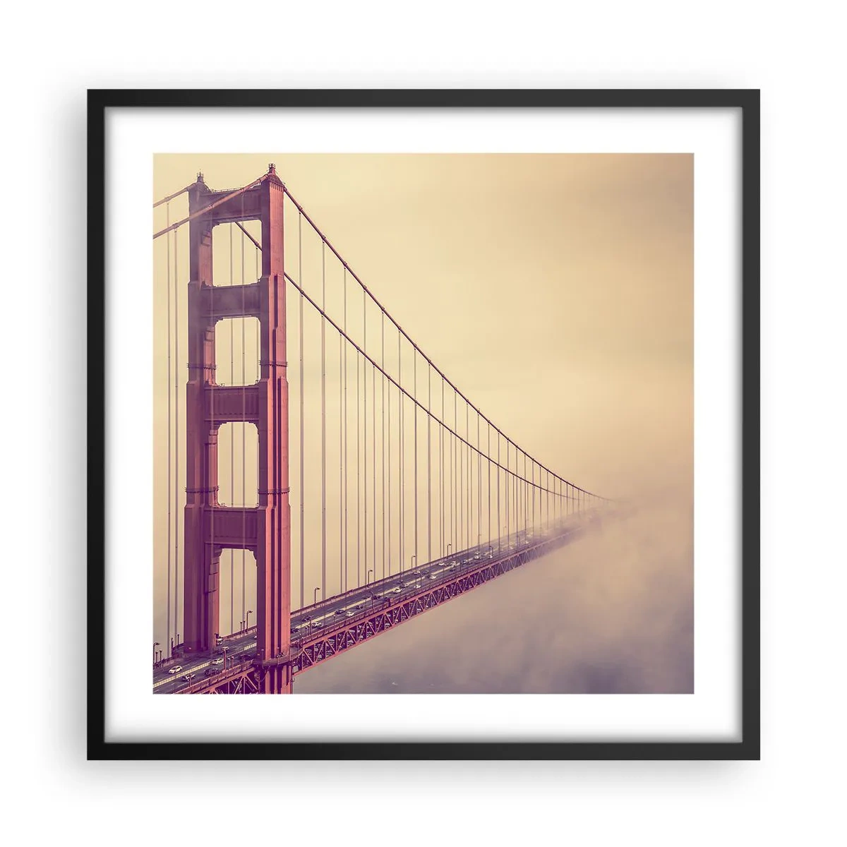 Affiche dans un cadre noir - Poster - Entre ciel et terre - 50x50 cm