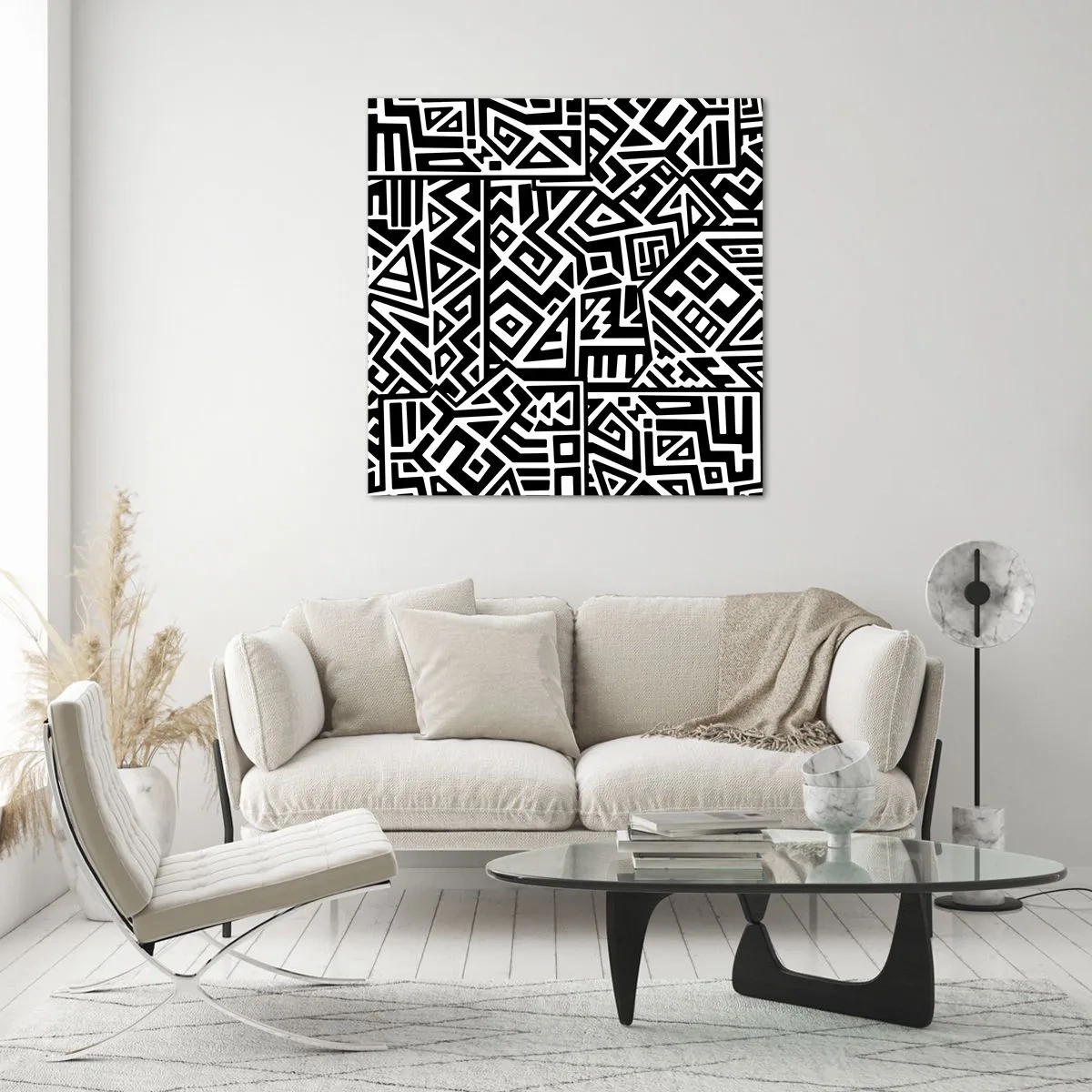 Impression sur verre - Image sur verre - Composition précolombienne - 40x40 cm