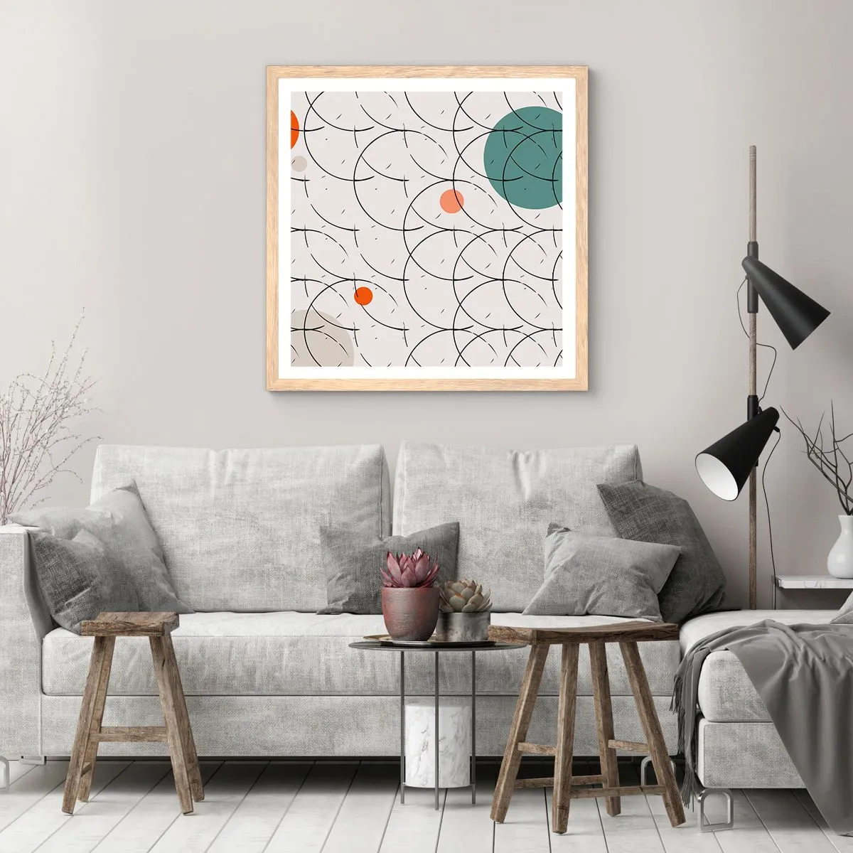 Affiche dans un chêne clair - Poster - Dans l'esprit pop art - 30x30 cm