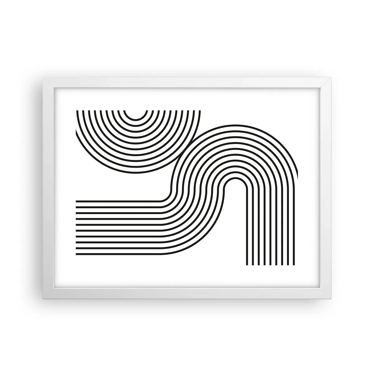 Affiche dans un cadre blanc - Poster - En plein virage - 40x30 cm