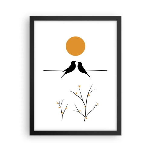 Affiche dans un cadre noir - Poster - Soirée pour rossignols - 30x40 cm