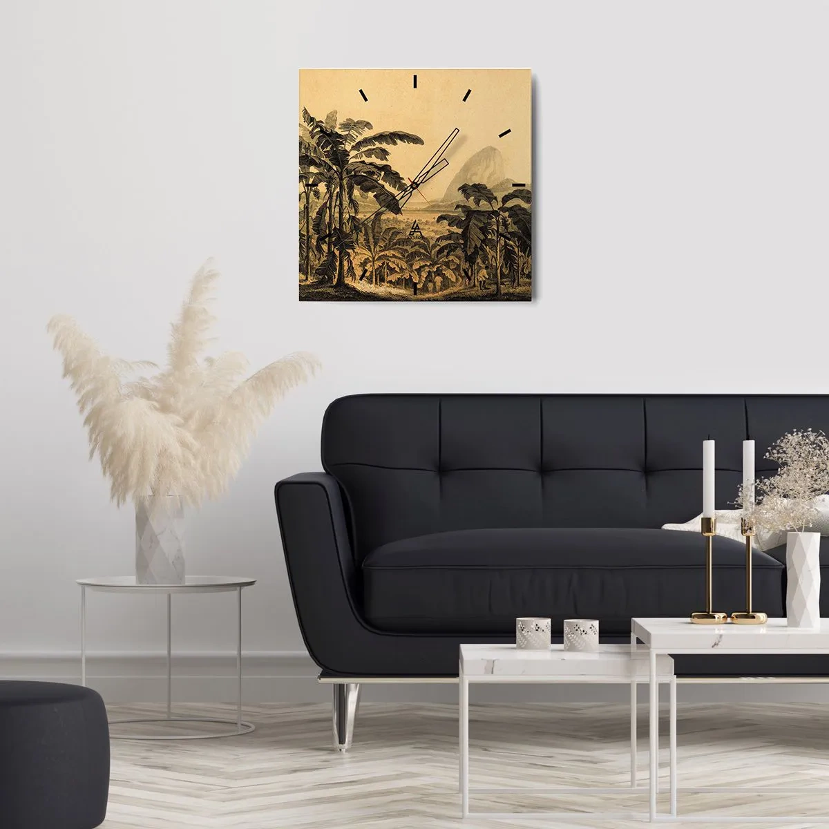 Horloge murale - Pendule murale - Dans un climat colonial - 40x40 cm