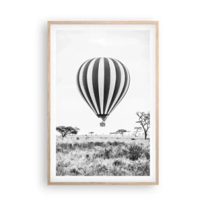 Affiche dans un chêne clair - Poster - Au dessus de la savane - 61x91 cm