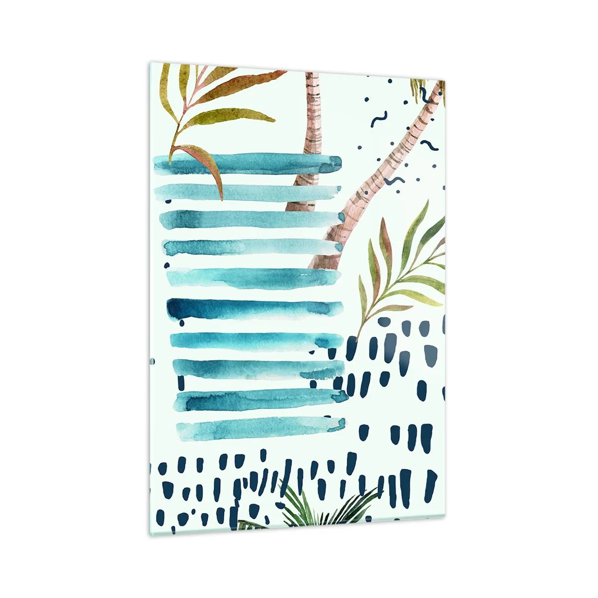 Impression sur verre - Image sur verre - Des vacances sous les palmiers - 50x70cm - Des vacances sous les palmiers - Décoration murale moderne pour le salon et la chambre ARTTOR