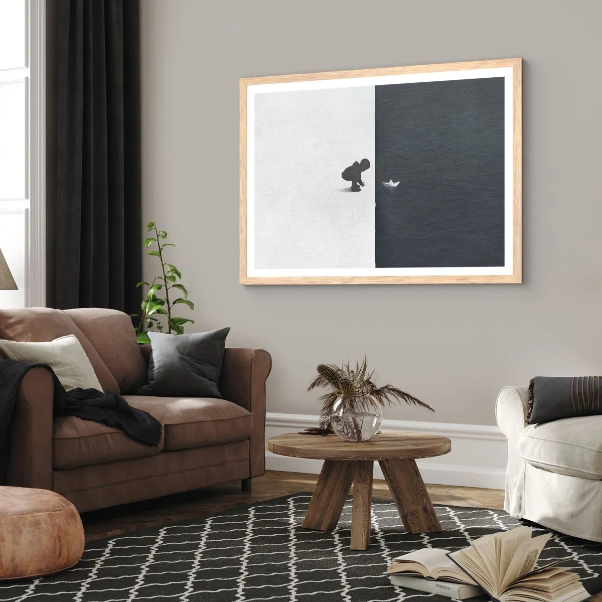 Affiche dans un chêne clair - Poster - Grande expédition - 40x30 cm