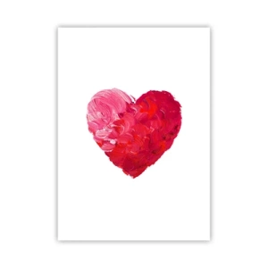 Affiche - Poster - Coeur dans les tons rouges et roses - 50x70cm - All you need is love - Décoration murale moderne pour le salon et la chambre ARTTOR