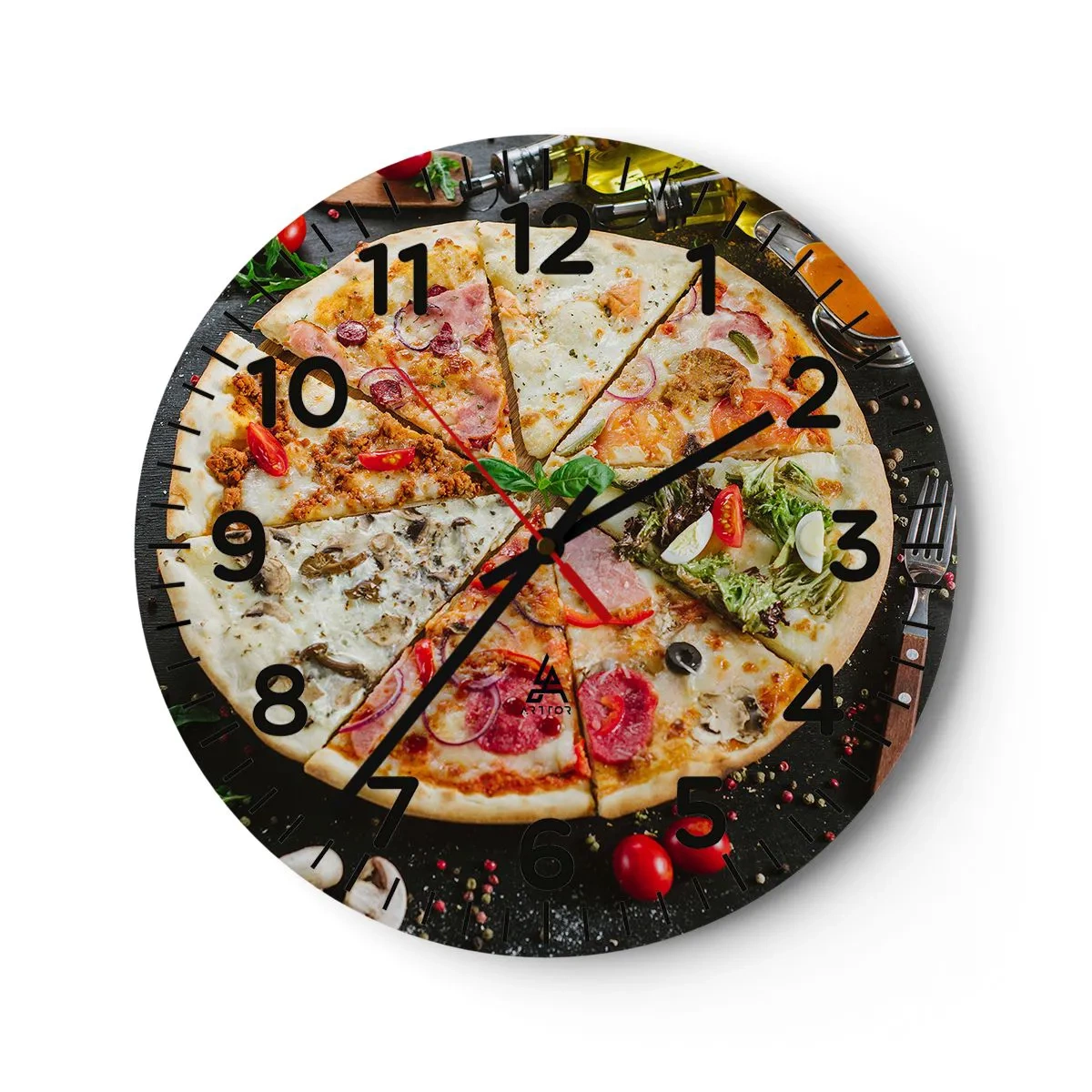 Horloge murale - Pendule murale - Une gamme de saveurs - 30x30 cm