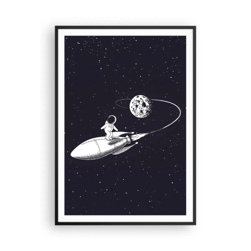 Affiche dans un cadre noir - Poster - Surfeur de l'espace - 70x100 cm