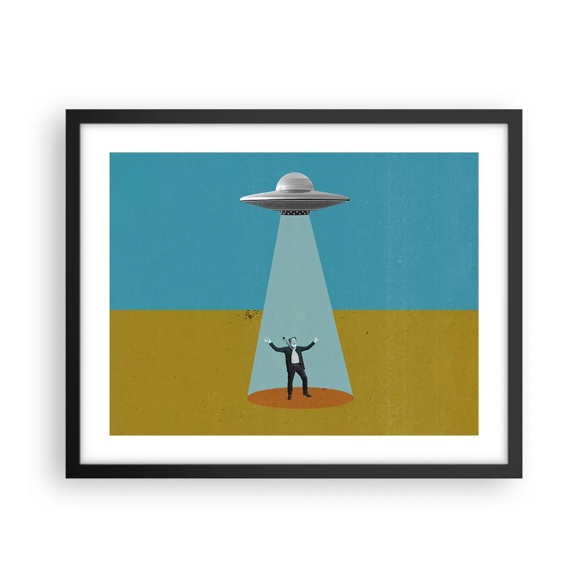 Affiche dans un cadre noir - Poster - Rencontre proche - 50x40 cm