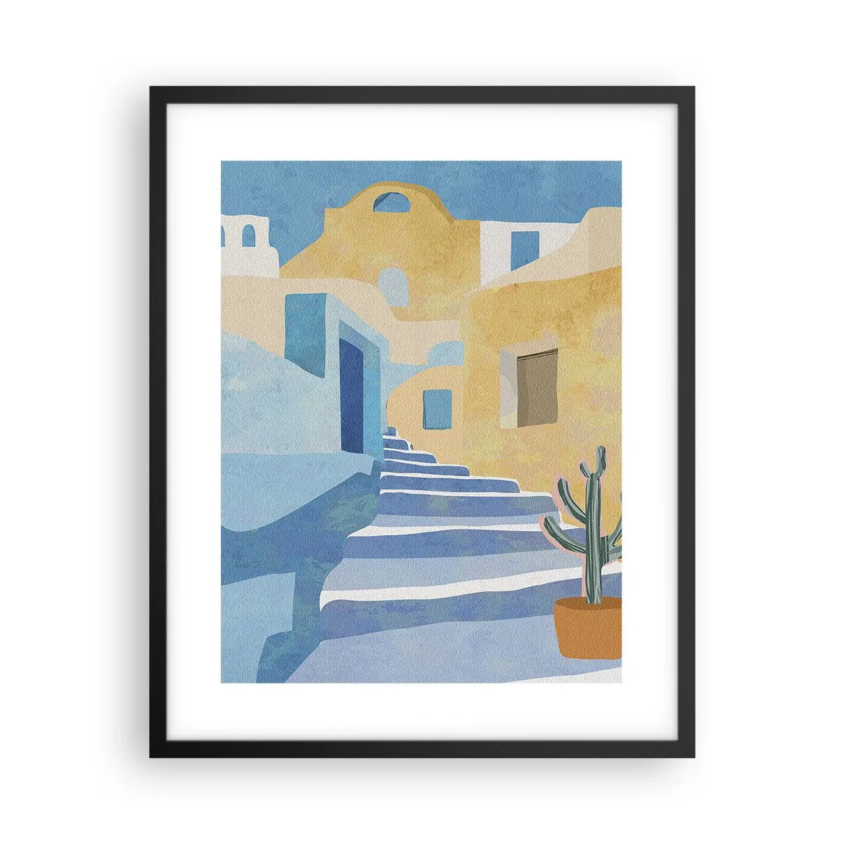 Affiche dans un cadre noir - Poster - Une journée dans une ville arabe - 40x50 cm