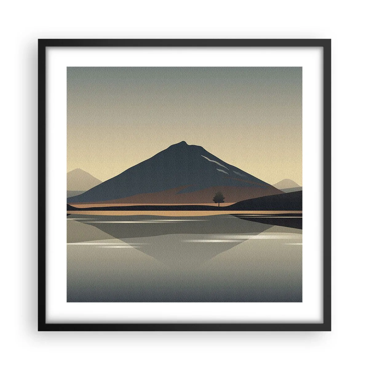 Affiche dans un cadre noir - Poster - Reflet de miroir - 50x50 cm